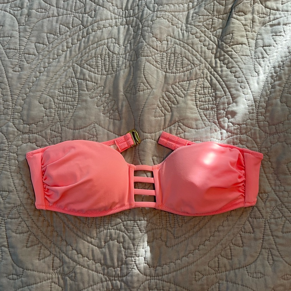 Victoria’s Secret coral swim bandeau top small
